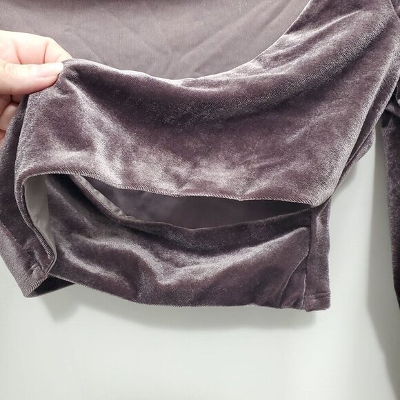 TOBI Women's Rain Drop Crop Top Plum Velvet Off Shoulder LS Wrap Top Size XS - Picture 6 of 8